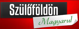 Grafikai logó piros háttéren, fehér „Szülőföldön” felirat fekete sávban, alatta zöld „Magyarul” felirat íves szalagon.