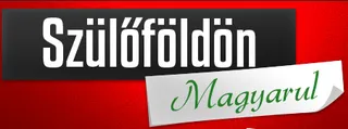 Grafikai logó piros háttéren, fehér „Szülőföldön” felirat fekete sávban, alatta zöld „Magyarul” felirat íves szalagon.